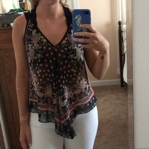 Sheer, paisley, tank top